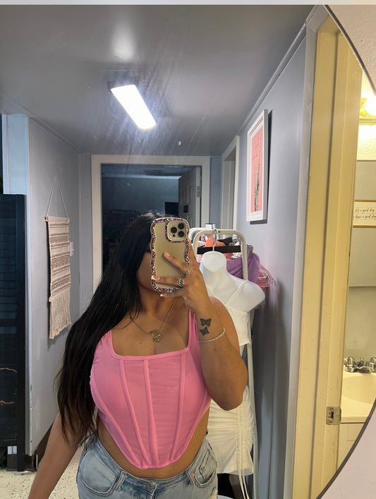 Pink corset top